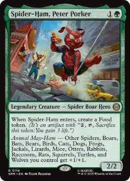 [114]【EN】スパイダーハム、ピーター・ポーカー/Spider-Ham, Peter Porker【SPM】[R][緑]