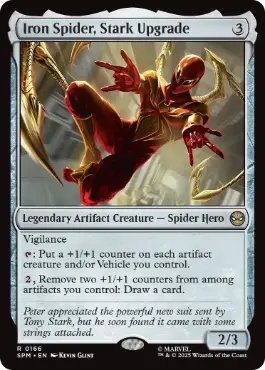 [166]【EN】【FOIL】スタークによる改良、アイアン・スパイダー/Iron Spider, Stark Upgrade【SPM】[R][茶]