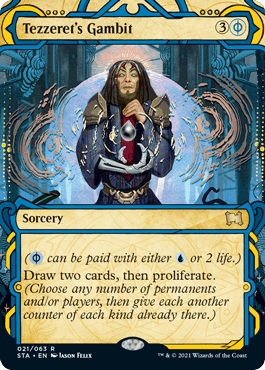 [021]【EN】【エッチングFOIL】テゼレットの計略/Tezzeret's Gambit【STA】[R][青]