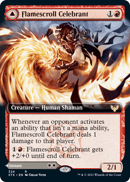 [324]【EN】【FOIL】■拡張アート■炎巻物の祝賀者/Flamescroll Celebrant【STX】[R][赤]