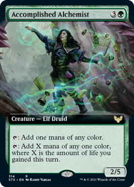 [314]【EN】【FOIL】■拡張アート■成し遂げた錬金術師/Accomplished Alchemist【STX】[R][緑]