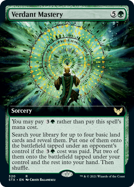 [320]【EN】【FOIL】■拡張アート■新緑の熟達/Verdant Mastery【STX】[R][緑]