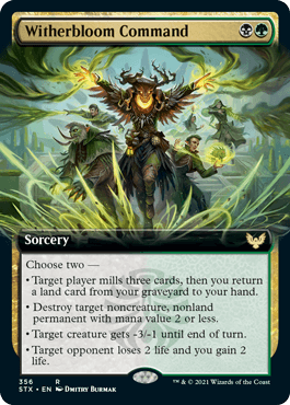[356]【EN】【FOIL】■拡張アート■ウィザーブルームの命令/Witherbloom Command【STX】[R][多色]