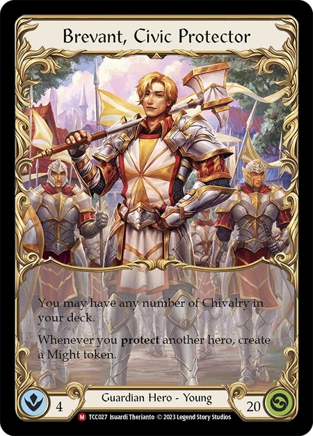 [027]【EN】【Rainbow Foil】Brevant, Civic Protector【TCC】[M][Guardian][Hero]
