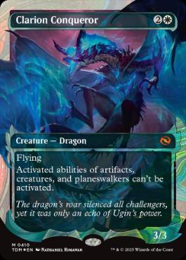 [410]【EN】【ハローFOIL】■ショーケース■鳴り渡る龍哮の征服者/Clarion Conqueror【TDM】[M][白]