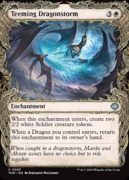 [293]【EN】【FOIL】■ショーケース■充溢するドラゴンの嵐/Teeming Dragonstorm【TDM】[U][白]