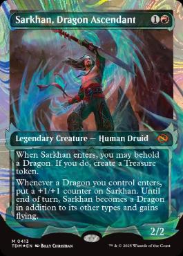 [413]【EN】【ハローFOIL】■ショーケース■龍へと昇る者、サルカン/Sarkhan, Dragon Ascendant【TDM】[M][赤]