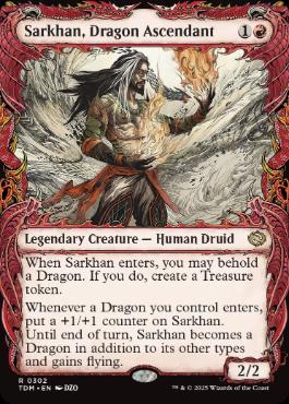 [302]【EN】【FOIL】■ショーケース■龍へと昇る者、サルカン/Sarkhan, Dragon Ascendant【TDM】[R][赤]