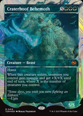 [414]【EN】【ハローFOIL】■ショーケース■孔蹄のビヒモス/Craterhoof Behemoth【TDM】[M][緑]