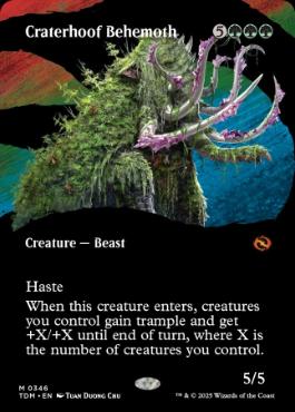 [346]【EN】【FOIL】■ボーダーレス■孔蹄のビヒモス/Craterhoof Behemoth【TDM】[M][緑]