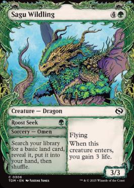 [306]【EN】【FOIL】■ショーケース■サグの原生龍/Sagu Wildling【TDM】[C][緑]