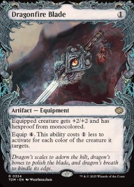[324]【EN】【FOIL】■ショーケース■龍火の刃/Dragonfire Blade【TDM】[R][茶]