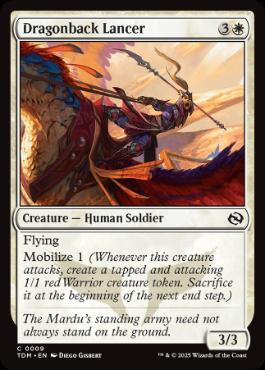 [009]【EN】【FOIL】跨龍の槍騎兵/Dragonback Lancer【TDM】[C][白]