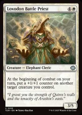 [015]【EN】【FOIL】ロクソドンの戦僧侶/Loxodon Battle Priest【TDM】[U][白]