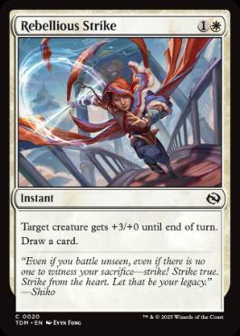 [020]【EN】【FOIL】反乱の打撃/Rebellious Strike【TDM】[C][白]