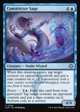 [039]【EN】【FOIL】締めつける賢者/Constrictor Sage【TDM】[U][青]