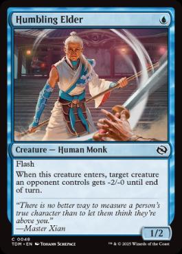 [048]【EN】【FOIL】謙虚な古老/Humbling Elder【TDM】[C][青]
