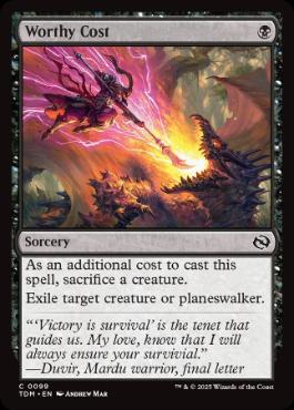 [099]【EN】【FOIL】捨身に値せり/Worthy Cost【TDM】[C][黒]