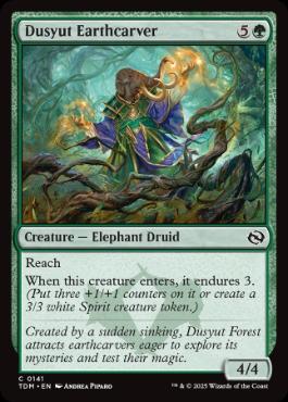 [141]【EN】【FOIL】ドゥシュトの地象師/Dusyut Earthcarver【TDM】[C][緑]