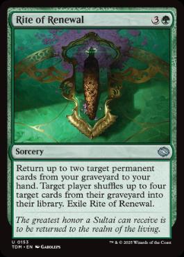 [153]【EN】【FOIL】更生の儀式/Rite of Renewal【TDM】[U][緑]