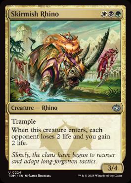 [224]【EN】【FOIL】遊撃サイ/Skirmish Rhino【TDM】[U][多色]