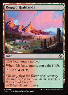 [265]【EN】【FOIL】岩だらけの高地/Rugged Highlands【TDM】[C][土地]