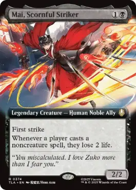 [374]【EN】【FOIL】■拡張アート■見下す高手、メイ/Mai, Scornful Striker【TLA】[R][黒]