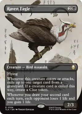 [324]【EN】【FOIL】■ボーダーレス■カラスワシ/Raven Eagle【TLA】[R][黒]