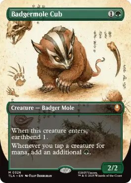 [326]【EN】【FOIL】■ボーダーレス■アナグマモグラの仔/Badgermole Cub【TLA】[M][緑]