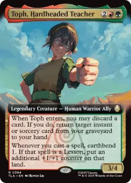 [384]【EN】【FOIL】■拡張アート■頑固な教師、トフ/Toph, Hardheaded Teacher【TLA】[R][多色]