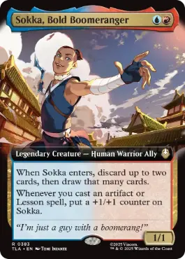 [383]【EN】【FOIL】■拡張アート■勇敢なブーメラン使い、サカ/Sokka, Bold Boomeranger【TLA】[R][多色]