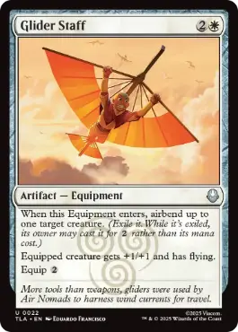 [022]【EN】【FOIL】グライダーの杖/Glider Staff【TLA】[U][白]