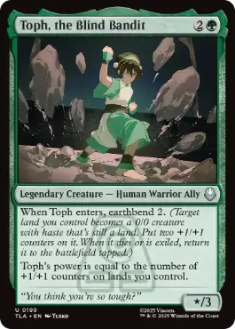 [198]【EN】【FOIL】盲目のギャング、トフ/Toph, the Blind Bandit【TLA】[U][緑]