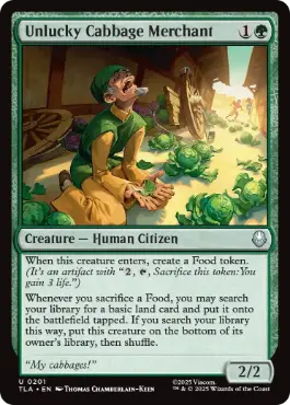 [201]【EN】【FOIL】不幸なキャベツ売りの商人/Unlucky Cabbage Merchant【TLA】[U][緑]