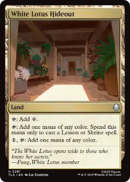 [281]【EN】【FOIL】白蓮会の隠れ家/White Lotus Hideout【TLA】[U][土地]
