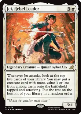 [078]【EN】【FOIL】叛徒のリーダー、ジェット/Jet, Rebel Leader【TLE】[R][白]
