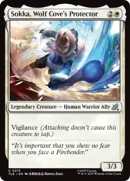[219]【EN】【FOIL】狼湾の守護者、サカ/Sokka, Wolf Cove's Protector【TLE】[U][白]