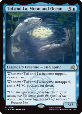 [096]【EN】【FOIL】月と海のトゥイーとラー/Tui and La, Moon and Ocean【TLE】[R][青]