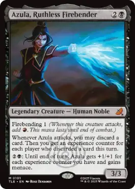 [101]【EN】【FOIL】冷酷なる火のベンダー、アズーラ/Azula, Ruthless Firebender【TLE】[M][黒]
