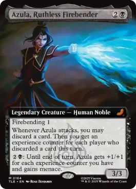 [184]【EN】【FOIL】■拡張アート■冷酷なる火のベンダー、アズーラ/Azula, Ruthless Firebender【TLE】[M][黒]