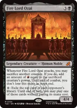 [104]【EN】【FOIL】火の王オザイ/Fire Lord Ozai【TLE】[M][黒]