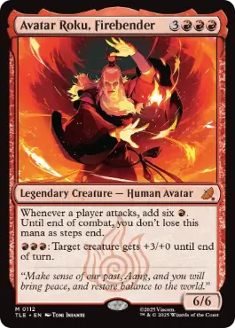 [112]【EN】【FOIL】火のベンダー、アバター・ロク/Avatar Roku, Firebender【TLE】[M][赤]