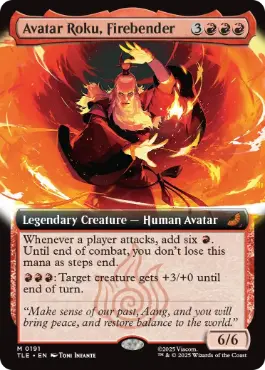 [191]【EN】【FOIL】■拡張アート■火のベンダー、アバター・ロク/Avatar Roku, Firebender【TLE】[M][赤]