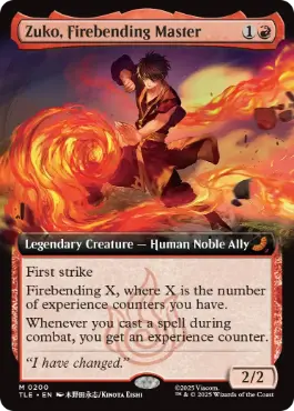 [200]【EN】【FOIL】■拡張アート■火の技の達人、ズーコ/Zuko, Firebending Master【TLE】[M][赤]
