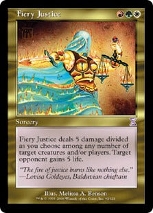 [092]【EN】【FOIL】■旧枠■焦熱の裁き/Fiery Justice【TSB】[R][多色]