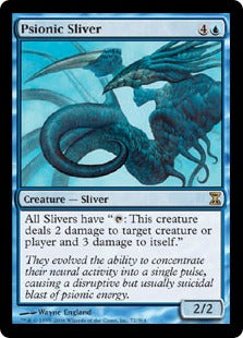 [072]【EN】【FOIL】心霊スリヴァー/Psionic Sliver【TSP】[R][青]