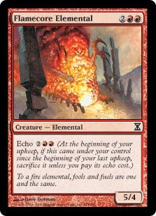 [154]【EN】【FOIL】炎核の精霊/Flamecore Elemental【TSP】[C][赤]