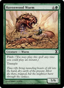 [199]【EN】【FOIL】ヘイヴンウッドのワーム/Havenwood Wurm【TSP】[C][緑]
