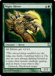 [205]【EN】【FOIL】増力スリヴァー/Might Sliver【TSP】[U][緑]