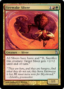 [238]【EN】【FOIL】火跡スリヴァー/Firewake Sliver【TSP】[U][多色]